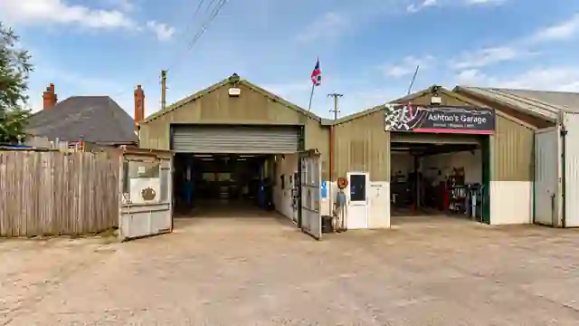 Exterior of Ashton's Garage workshop in Sutton Mandeville, Salisbury